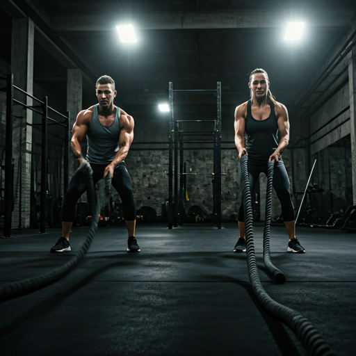 Sala das máquinas para treino funcional, HIIT e crossfit