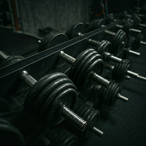 Halteres premium na sala de musculação da academia AXION em BH