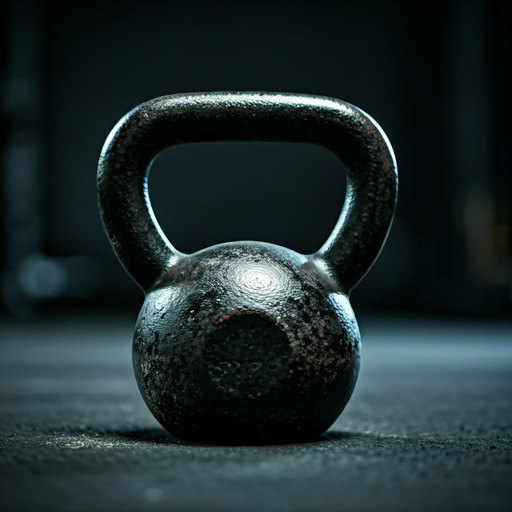 Kettlebell de ferro fundido na área funcional